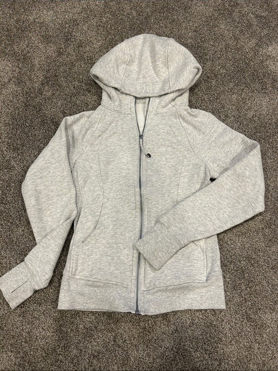 lululemon athletica Jackets & Blazers - lululemon athletica Light Gray Full-Zip scuba Hooded full zip Jacket